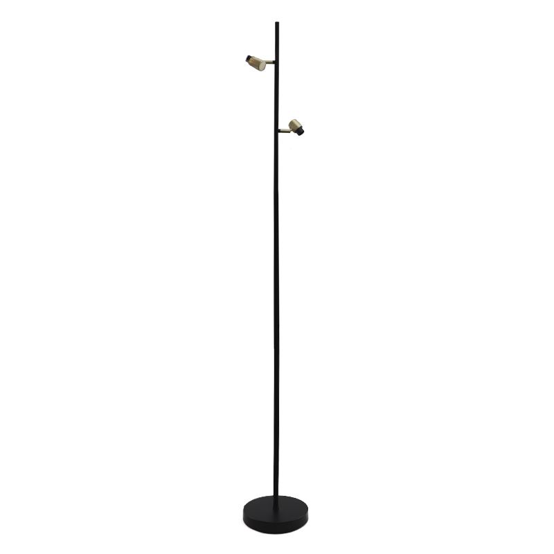 Aluminijska podna lampa bez sjenila crna, Rika