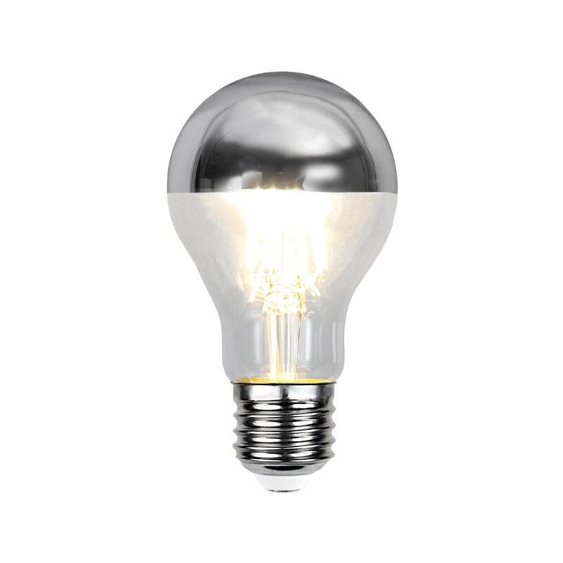 Prigušljiva E27 LED žarulja Malik, srebrna, A60, 4,8 W, 2700 K, IP44