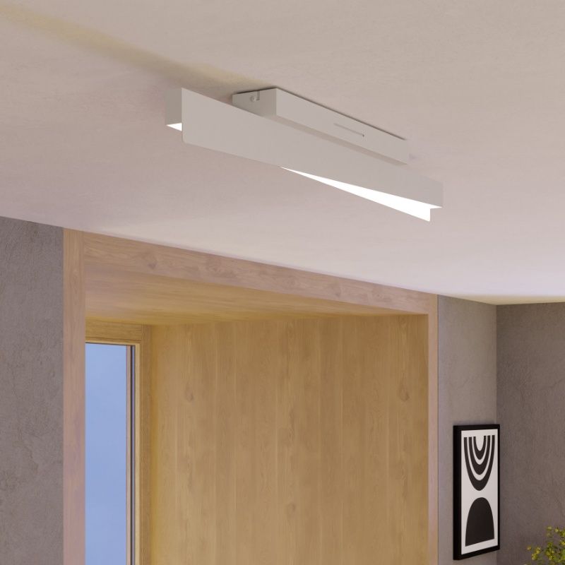 Plastična dizajnerska pametna stropna svjetiljka bijela, Birkan, 13,5 W, LED RGBW, s daljinskim upravljačem