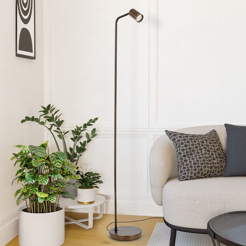 Čelična moderna podna lampa brončana, Rochdi, s prekidačem