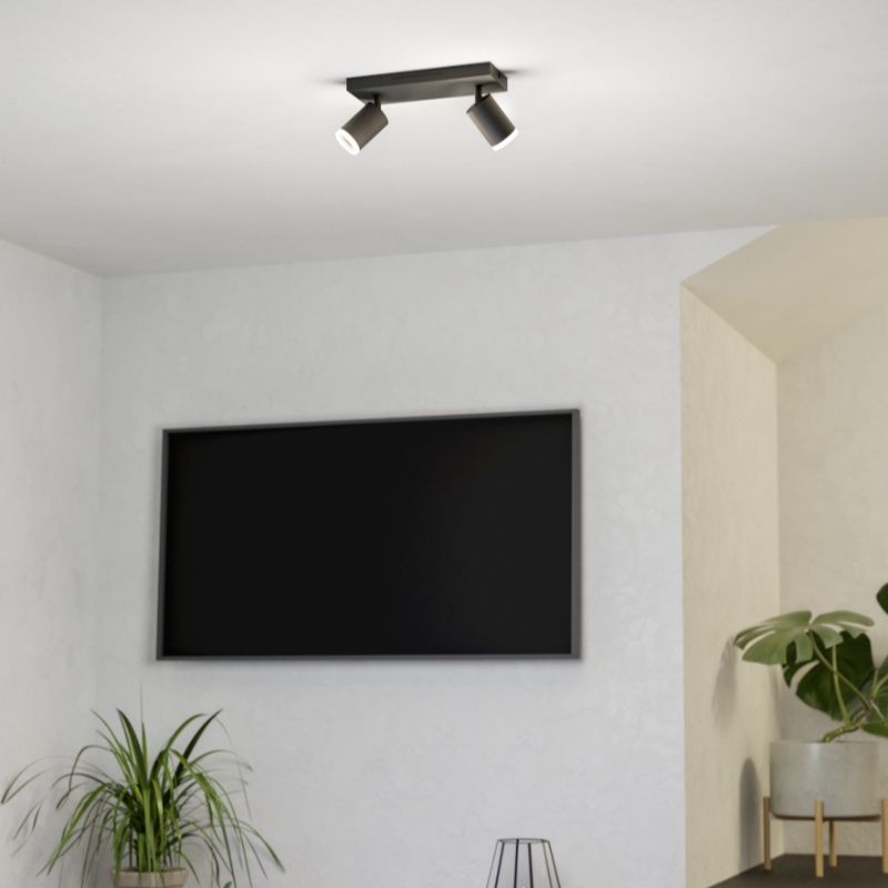 Aluminijska moderna pametna stropna svjetiljka crna, Mayke, 3,7 W, LED RGBW Aluminijska moderna pametna stropna svjetiljka crna, Mayke, 3,7 W, LED RGBW