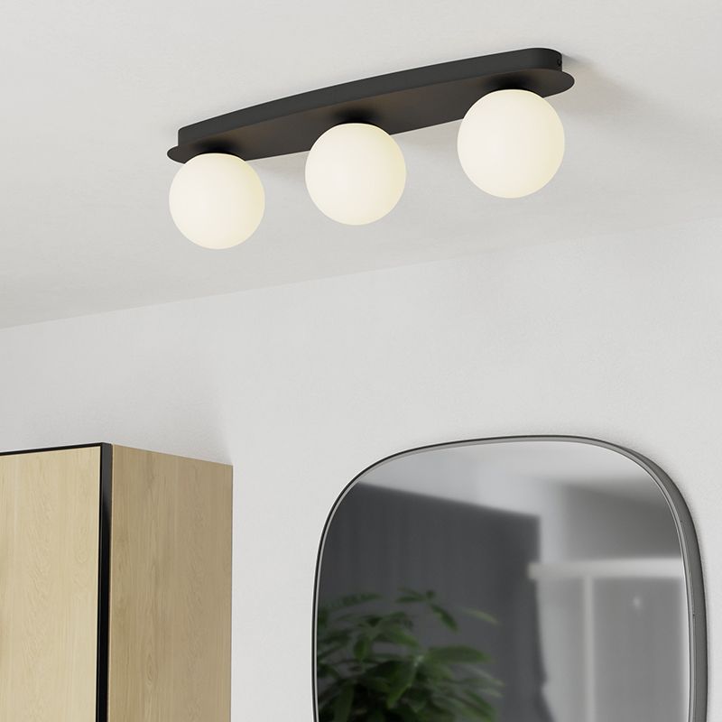 Čelična moderna stropna rasvjeta crna, Cornee, 4,2 W, LED 2700 K, IP44