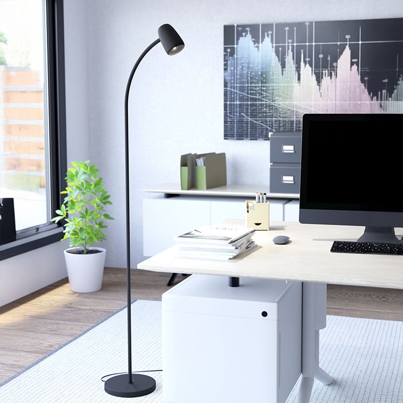 Čelična moderna podna lampa crna, Sahila, s prekidačem