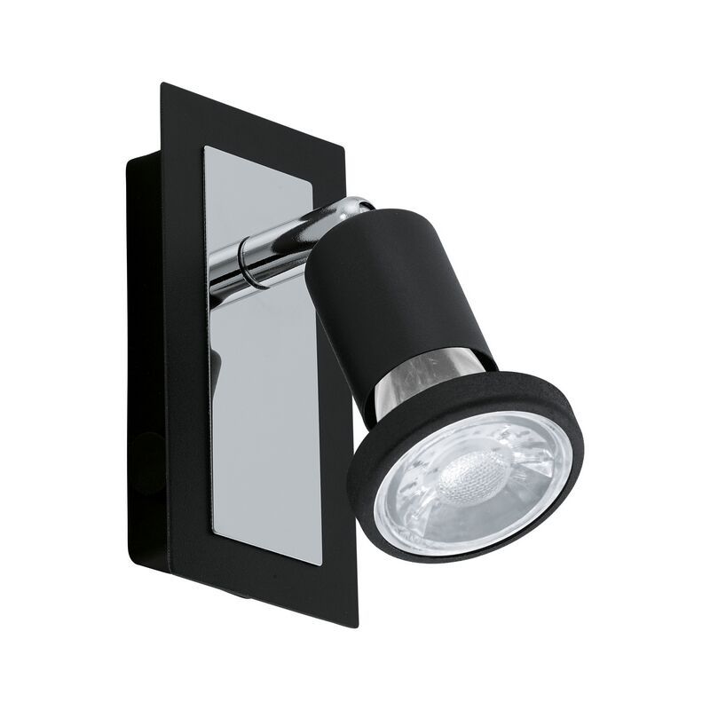 Čelični stropni reflektor crni, Tisha, s prekidačem