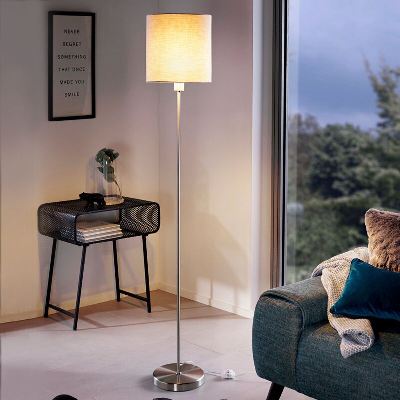 Tkaninska moderna podna lampa taupe, Abano, s prekidačem Tkaninska moderna podna lampa taupe, Abano, s prekidačem