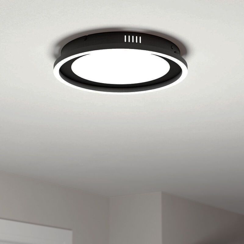 Aluminijska moderna stropna rasvjeta crna, Thijn, 11,5 W, LED podesiv od tople do hladne bijele, s 3-stupanjskim prigušivanjem