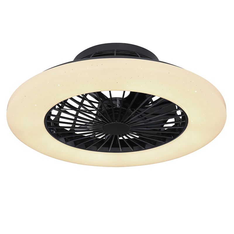 Crni moderni plastični stropni ventilator, Joni, 40W, podesiva LED svjetlost od tople do hladne bijele, s daljinskim upravljačem