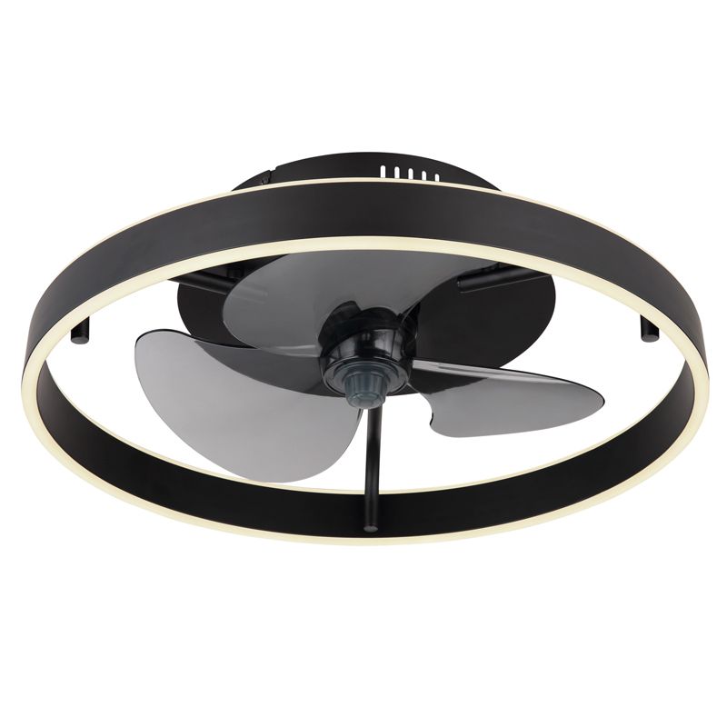 Crni moderni plastični stropni ventilator, Joos, 40W, podesiva LED svjetlost od tople do hladne bijele, s daljinskim upravljačem