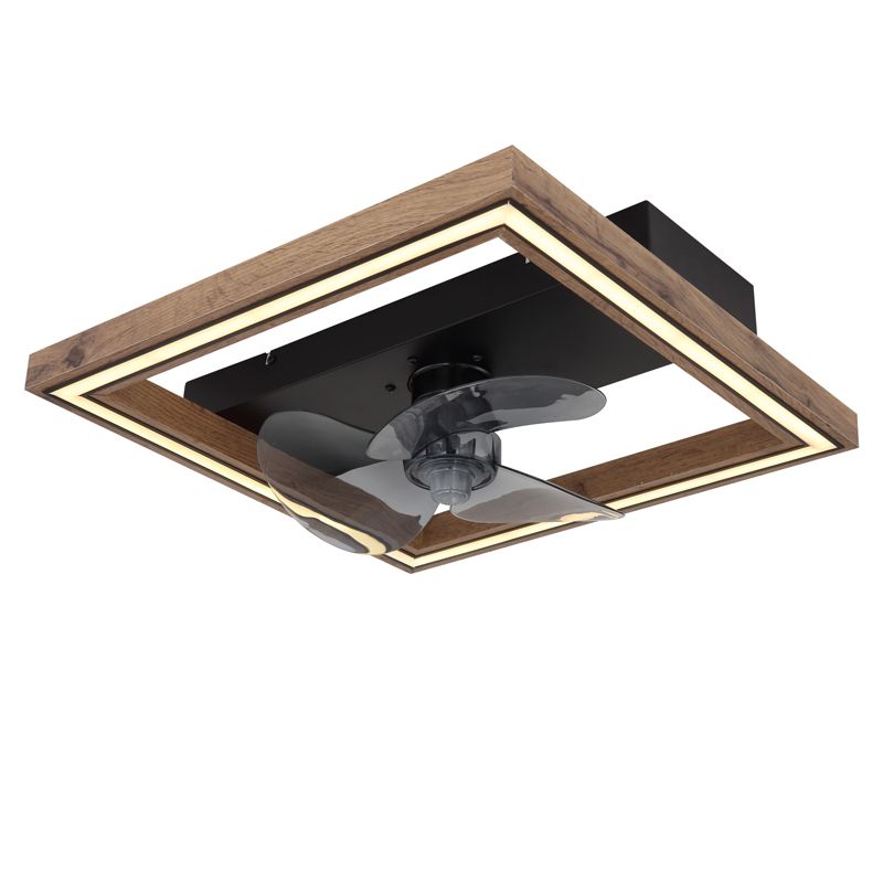 Smeđi moderni plastični stropni ventilator, Lamyea, 24W, podesiva LED svjetlost od tople do hladne bijele, s daljinskim upravljačem