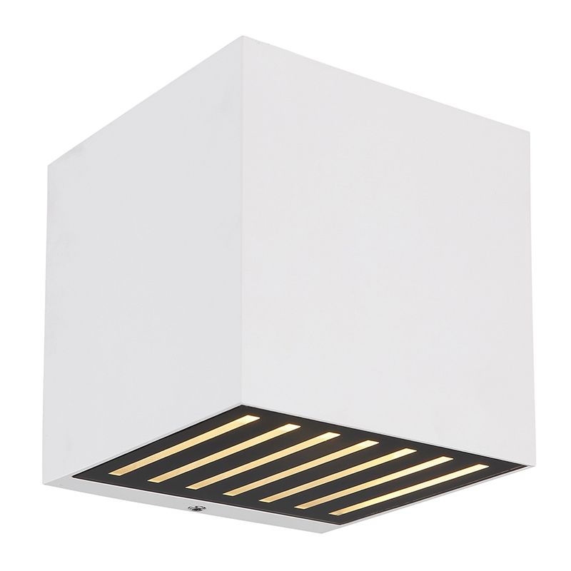Aluminijska moderna dvosmjerna zidna lampa bijela, Moesha, 6 W, LED 3000 K, IP54 Aluminijska moderna dvosmjerna zidna lampa bijela, Moesha, 6 W, LED 3000 K, IP54