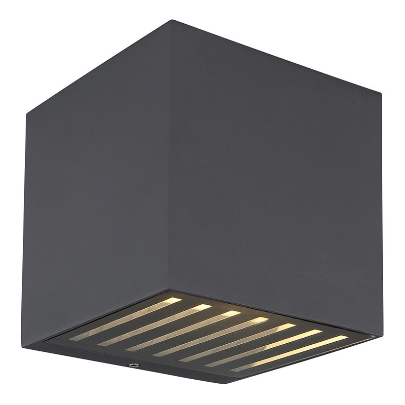 Aluminijska moderna dvosmjerna zidna lampa antracit, Moesha, 6 W, LED 3000 K, IP54 Aluminijska moderna dvosmjerna zidna lampa antracit, Moesha, 6 W, LED 3000 K, IP54
