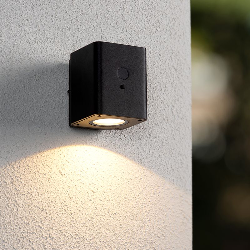 Crna solarna vanjska zidna lampa moderna, Ramin, 1 W, LED 3000 K, IP54