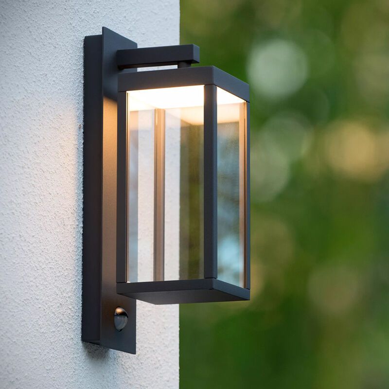 Antracit vanjska zidna lampa sa senzorom pokreta moderna, Clairette, 15 W, LED 3000 K, IP54