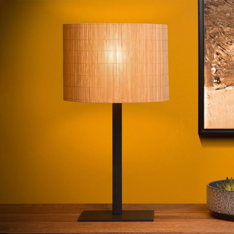 Ratanska stolna lampa smeđa, Magius, s prekidačem Ratanska stolna lampa smeđa, Magius, s prekidačem