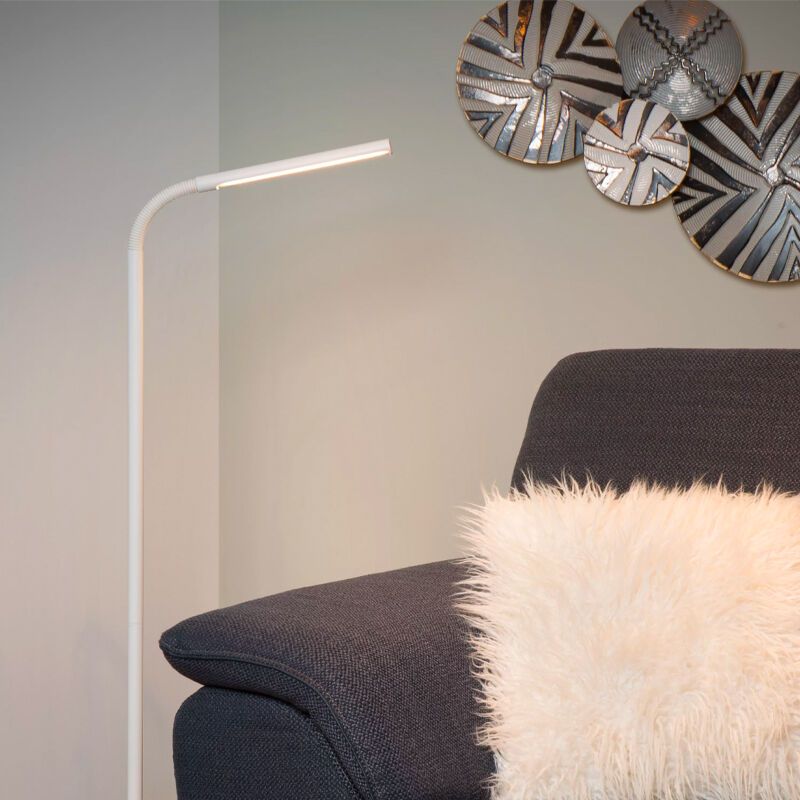 Bijela podna lampa za čitanje moderna, Gilly, 5 W, LED 2700 K, s prekidačem Bijela podna lampa za čitanje moderna, Gilly, 5 W, LED 2700 K, s prekidačem