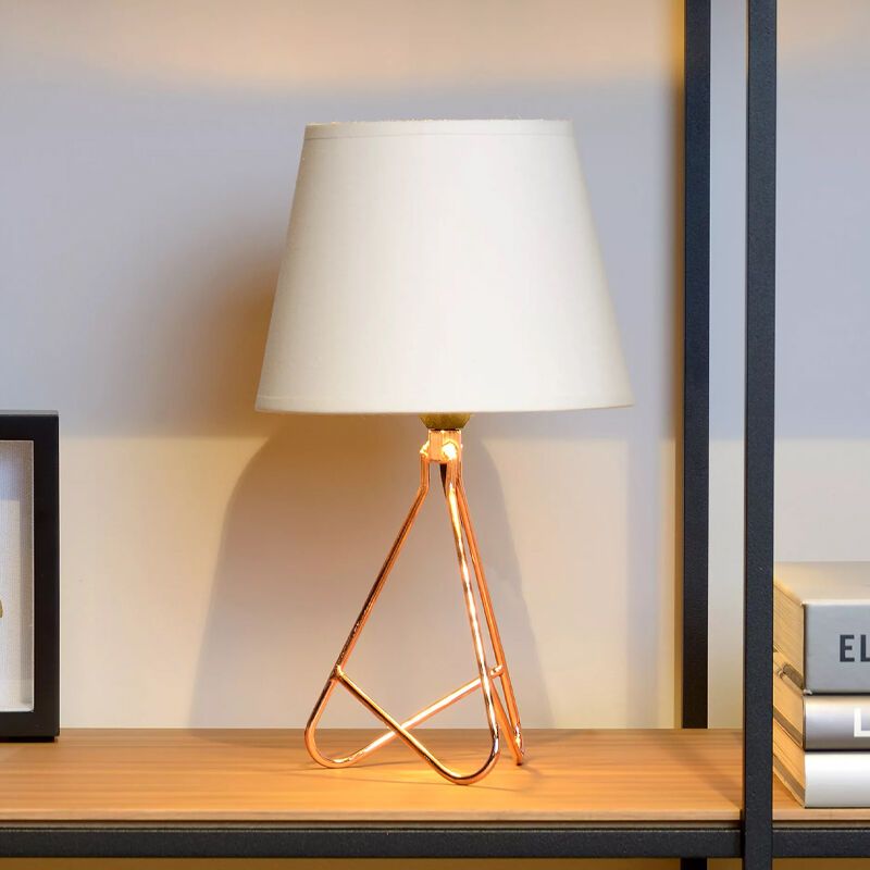 Bakrena stolna lampa moderna, Gitta, s prekidačem
