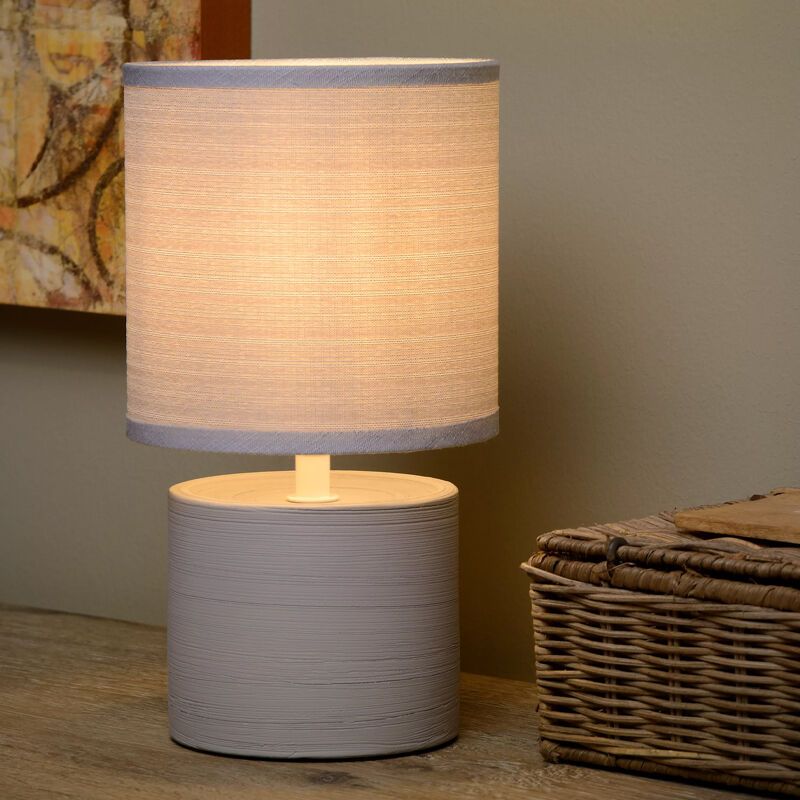 Keramička stolna lampa siva, Greasby, s prekidačem