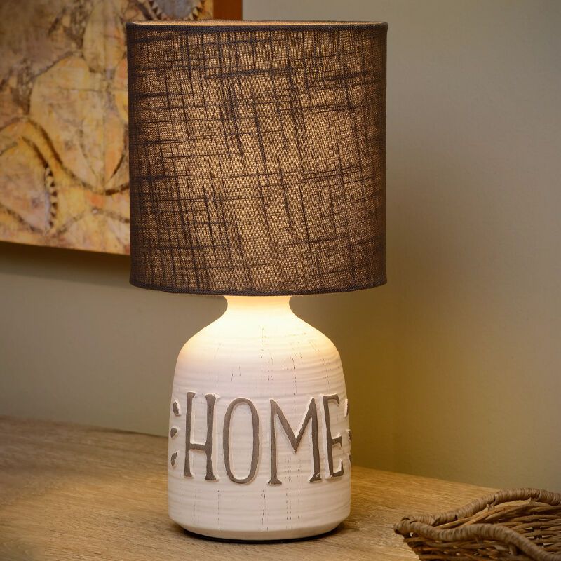 Keramička stolna lampa bijela, Cosby, s prekidačem