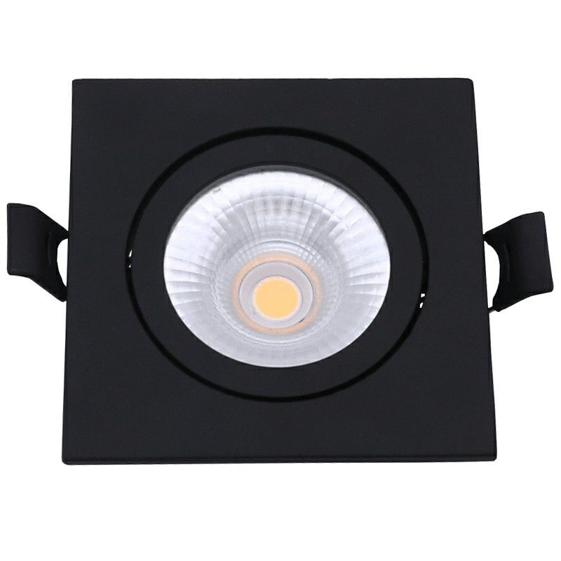 Crna aluminijska downlight svjetiljka, Loura, 6W, bijeli LED prekidač, IP65