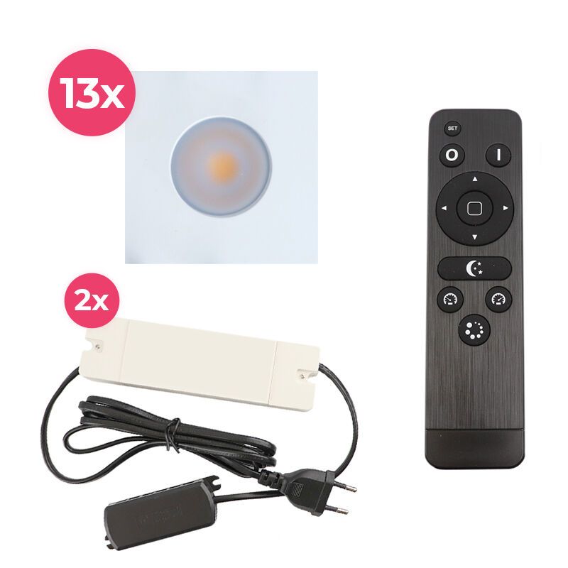Aluminijska ugradbena lampa za verandu bijela, Dico, 39 W, LED 2700 K, IP65, s daljinskim upravljačem