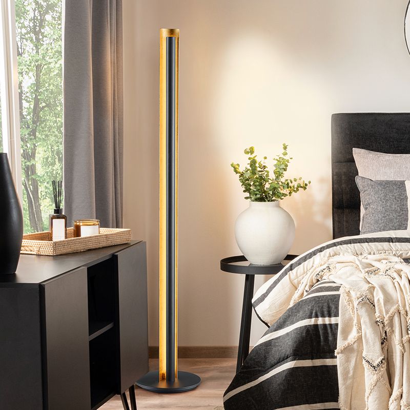 Crna podna lampa moderna, Baruch, 15 W, LED 3000 K, s prekidačem Crna podna lampa moderna, Baruch, 15 W, LED 3000 K, s prekidačem