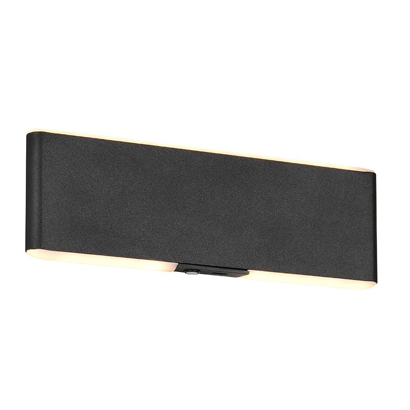Crna dvosmjerna zidna lampa moderna, Zwier, 2 W, LED podesiv od tople do hladne bijele, s prekidačem
