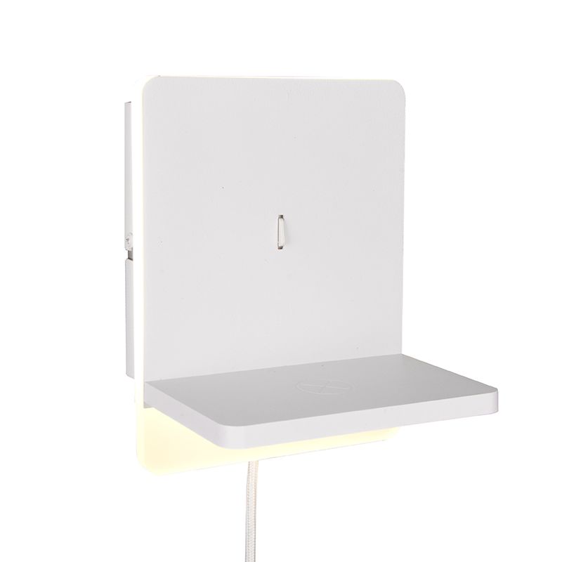 Bijela zidna lampa moderna, Margje, 9 W, LED 3000 K, s prekidačem