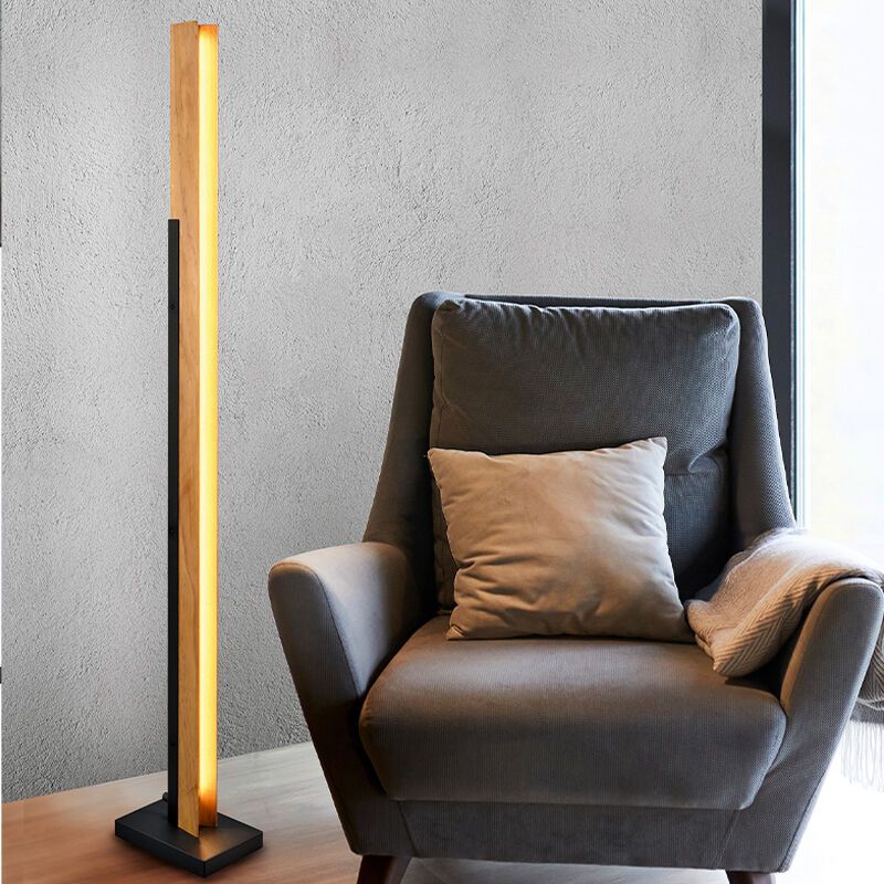 Smeđa podna lampa moderna, Neville, 16 W, LED 3000 K, s 3-stupanjskim prigušivanjem