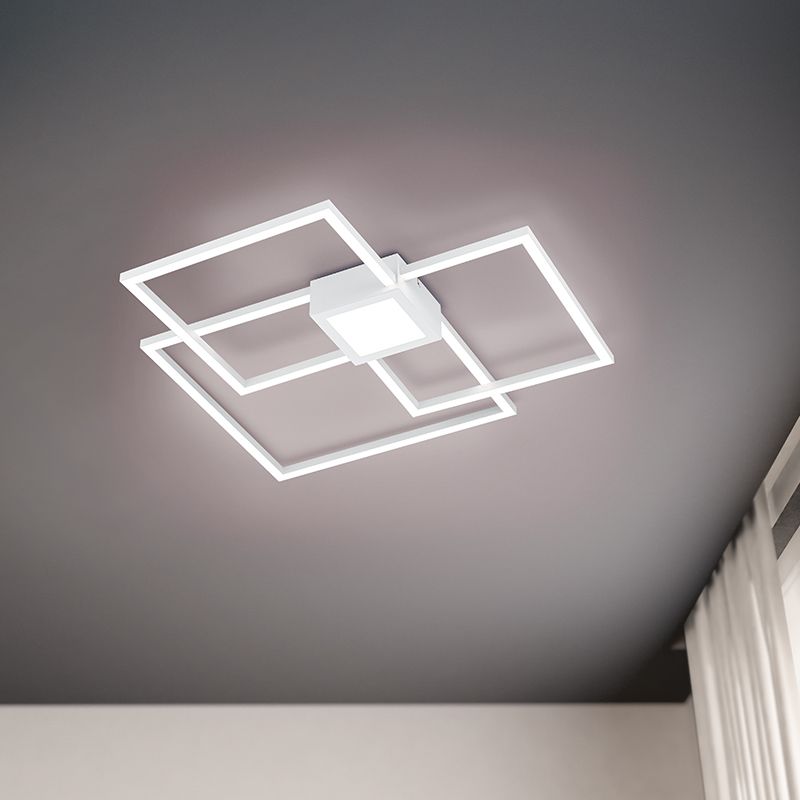 Bijela plafonjera moderna, Kimoni, 38 W, LED 4000 K, s 3-stupanjskim prigušivanjem