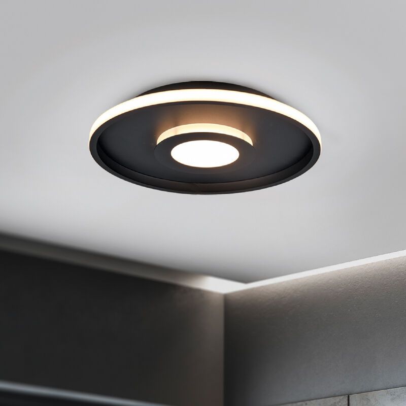Crna stropna svjetiljka za kupaonicu moderna, Kayla, 35 W, LED 3000 K, IP44