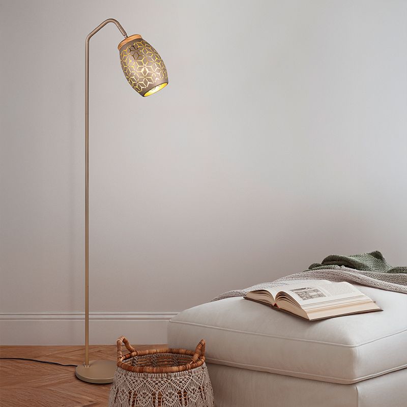 Smeđa podna lampa moderna, Delana, s prekidačem Smeđa podna lampa moderna, Delana, s prekidačem