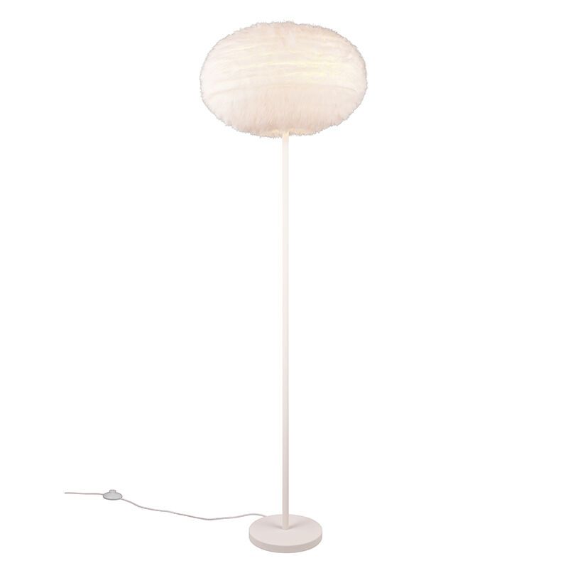 Bež podna lampa tkaninska, Vijay, s prekidačem
