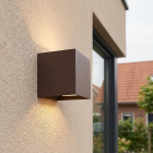 Moderna dvosmjerna zidna lampa hrđavo crvena, Dion, IP65