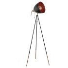 Metalna moderna podna lampa s tri noge bakrena, Maick, s prekidačem na povlačenje