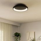 Plastična moderna stropna rasvjeta crna, Shauni, 12 W, LED podesiv od tople do hladne bijele, s daljinskim upravljačem