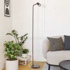 Čelična moderna podna lampa brončana, Rochdi, s prekidačem