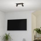 Aluminijska moderna pametna stropna svjetiljka crna, Mayke, 3,7 W, LED RGBW