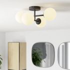 Čelična moderna stropna rasvjeta crna, Cornee, 4,2 W, LED 2700 K, IP44