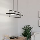 Aluminijska moderna visilica crna, Lianne, 34 W, LED podesiv od tople do hladne bijele, s 3-stupanjskim prigušivanjem