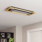 Aluminijska dizajnerska plafonjera drvena, Kyllian, 9 W, LED podesiv od tople do hladne bijele, s 3-stupanjskim prigušivanjem