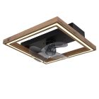 Smeđi moderni plastični stropni ventilator, Lamyea, 24W, podesiva LED svjetlost od tople do hladne bijele, s daljinskim upravljačem