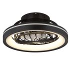 Crni moderni plastični stropni ventilator, Lenard, 40W, podesiva LED svjetlost od tople do hladne bijele, s daljinskim upravljačem