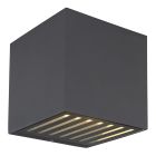 Aluminijska moderna dvosmjerna zidna lampa antracit, Moesha, 6 W, LED 3000 K, IP54
