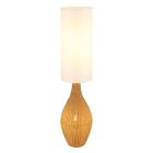 Tkaninska rustikalna podna lampa bijela, Nelleke, s prekidačem