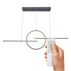 Metalna dizajnerska visilica antracit, Wieger, 50 W, LED podesiv od tople do hladne bijele, s daljinskim upravljačem