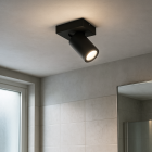 Moderni stropni reflektor crni, Kenan, IP44
