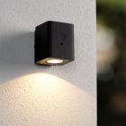Crna solarna vanjska zidna lampa moderna, Ramin, 1 W, LED 3000 K, IP54