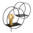Crna zidna lampa retro, Circle, s prekidačem