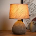 Keramička stolna lampa smeđa, Ramzi, s prekidačem