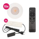 Aluminijska ugradbena lampa za verandu bijela, Dico, 3 W, LED 2700 K, IP65, s daljinskim upravljačem
